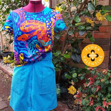 Load image into Gallery viewer, High waisted blue cord skirt