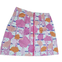 Load image into Gallery viewer, High waisted floral check canvas skirt