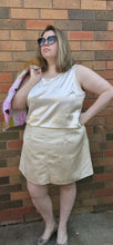 Load image into Gallery viewer, Cream and gold lurex high waisted skirts.