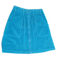 Load image into Gallery viewer, High waisted blue cord skirt