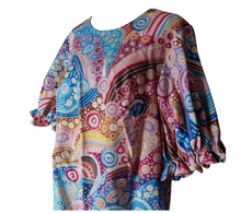 Load image into Gallery viewer, Gathered sleeve shift dress