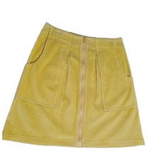 Load image into Gallery viewer, High waisted yellow cord skirt