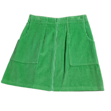 Load image into Gallery viewer, High waisted green cord skirt