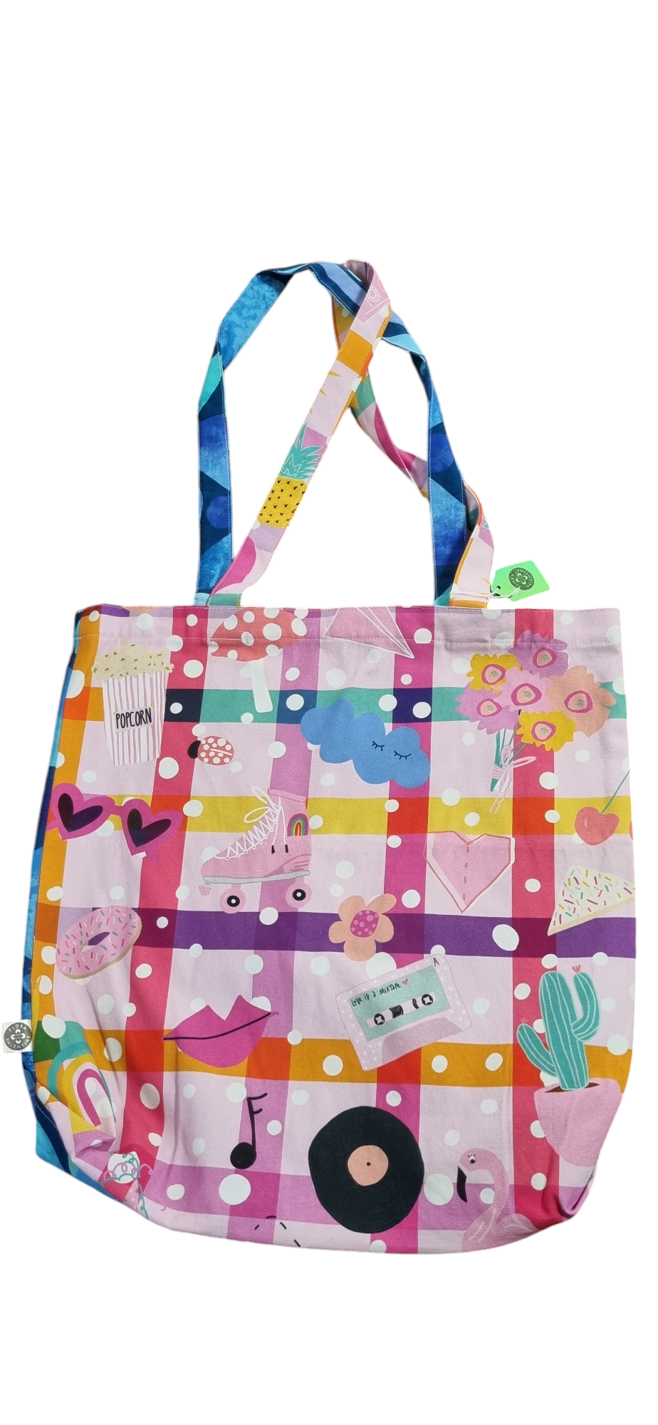 2 print tote bag pink/blue