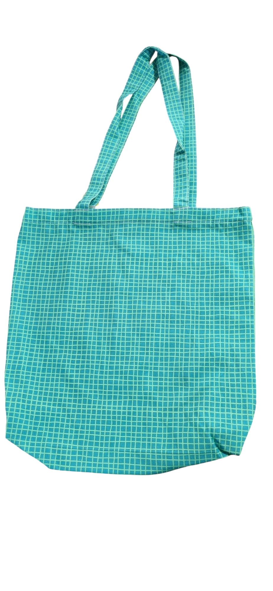 Green check tote bag