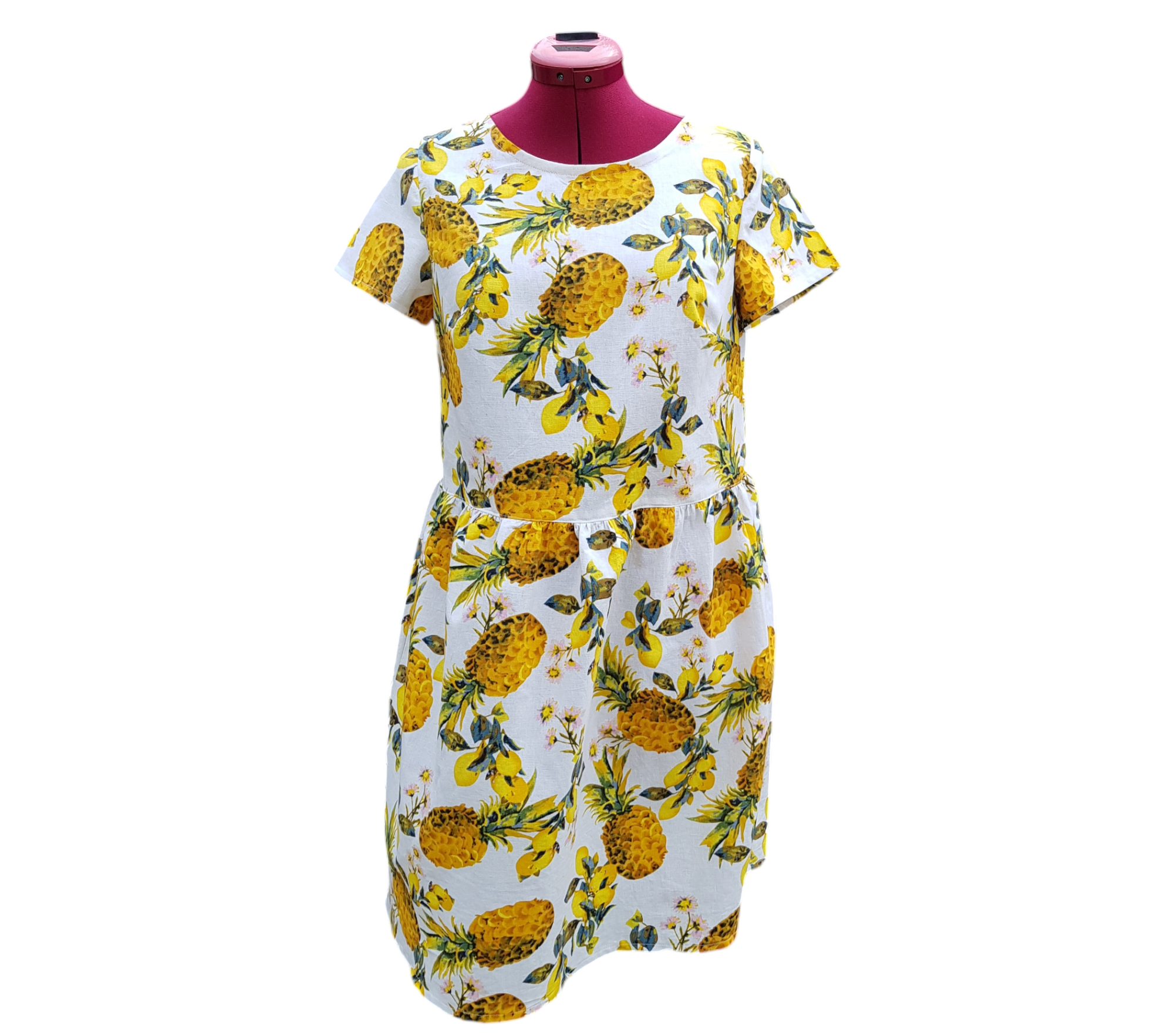 Easy dress Pineapple and Lemon Linen Size 8