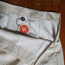 Load image into Gallery viewer, Cream and gold lurex high waisted skirts.
