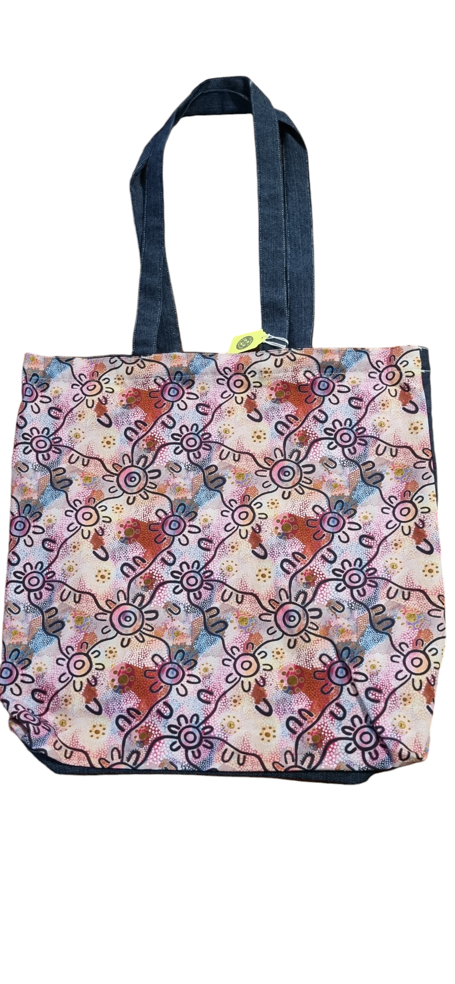 Aboriginal art/denim tote bag