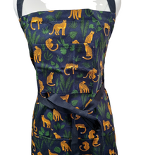 Load image into Gallery viewer, Cheetah on dark navy apron
