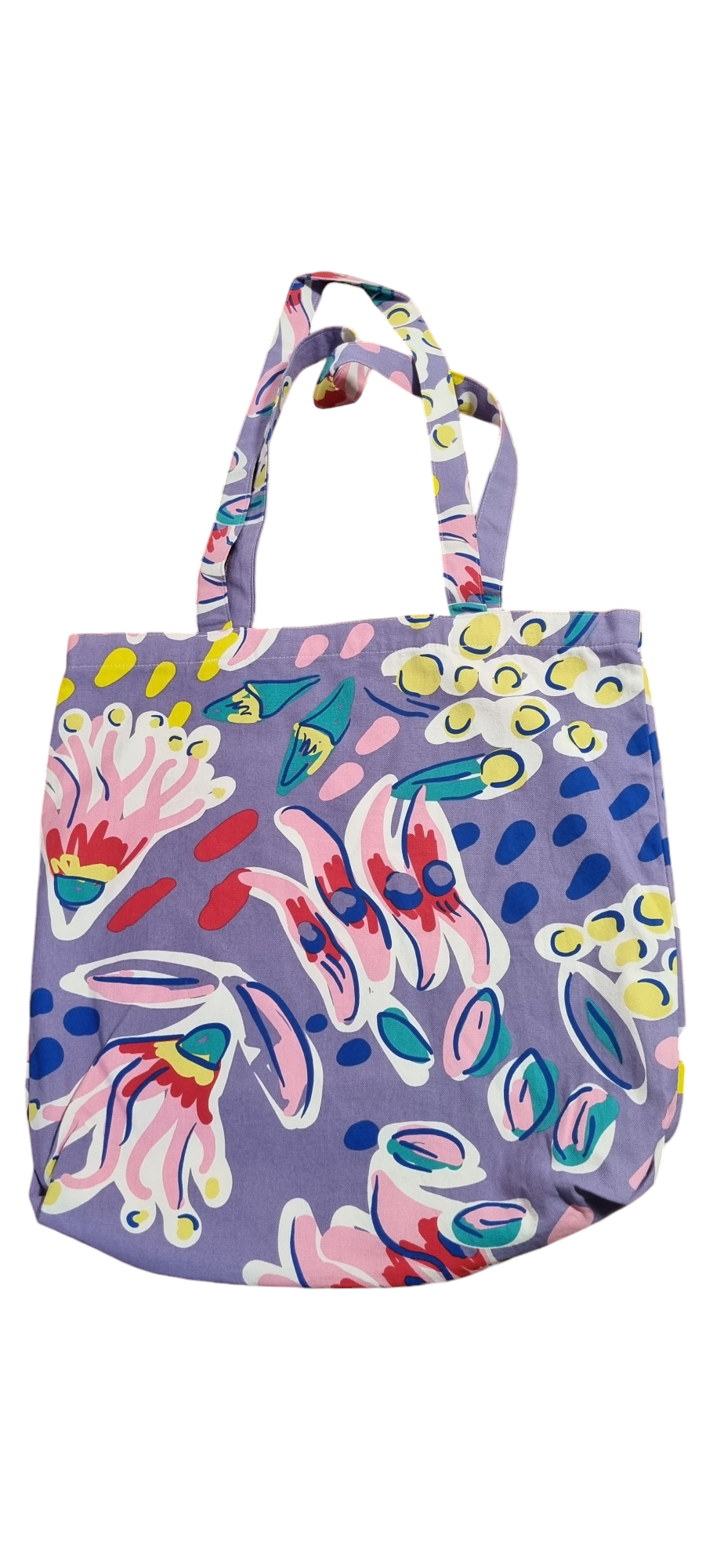 Purple floral tote bag